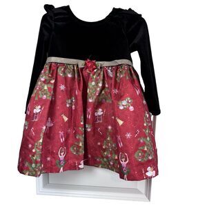 Bonnie Jean Girl’s Christmas Nutcracker/Ballerina Top velvet Dress Outfit 2T